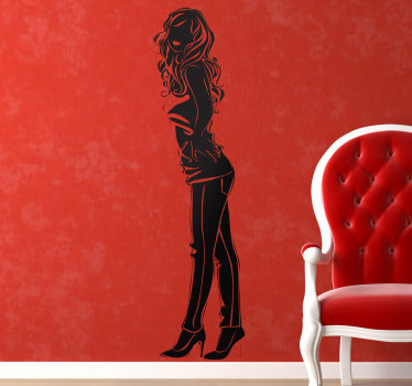 Girl Profile Sticker - TenStickers