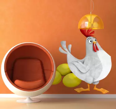 Golden Eggs Chicken Wall Sticker - TenStickers