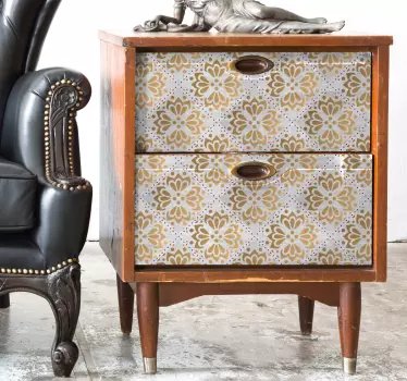 Golden mandala furniture decal - TenStickers