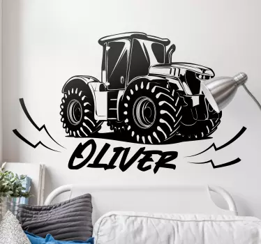 Graffiti tractor with name  Custom Sticker - TenStickers