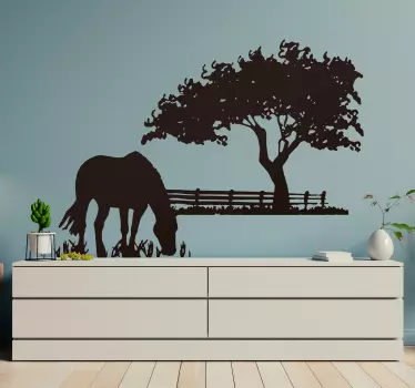 Grazing Horse Wall Sticker - TenStickers