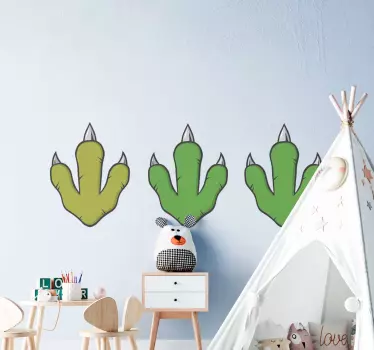 Green Dinosaur footprints  dragon wall sticker - TenStickers