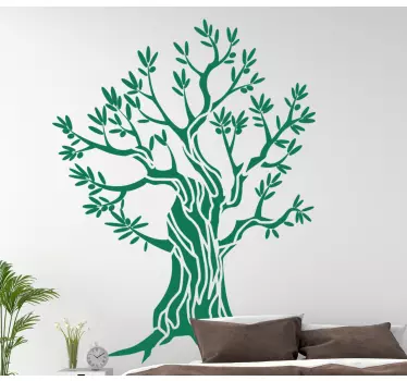 Green olive tree bedroom decal - TenStickers