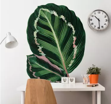 Green red maranta leaves flower wall decor - TenStickers