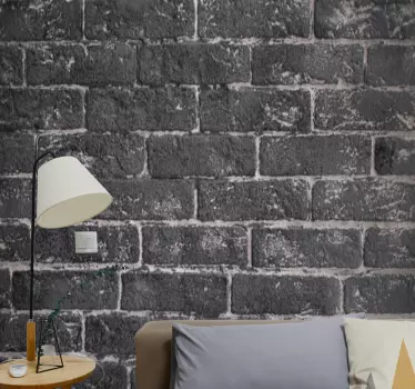 Grey wall of stone bricks vinyl print wall sticker - TenStickers