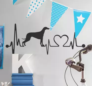 Greyhound heartbeat wall decor - TenStickers