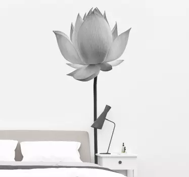 Greyscale Lotus flower wall decor - TenStickers