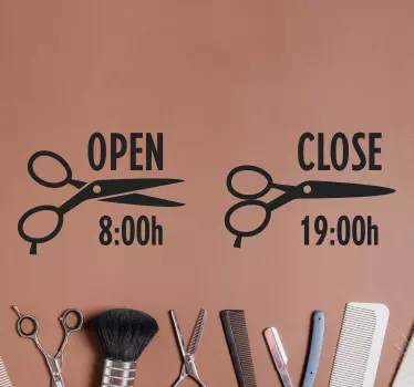 Hairdressing time schedule text wall decal - TenStickers