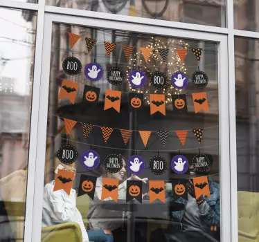 Halloween Bunting Stickers - TenStickers