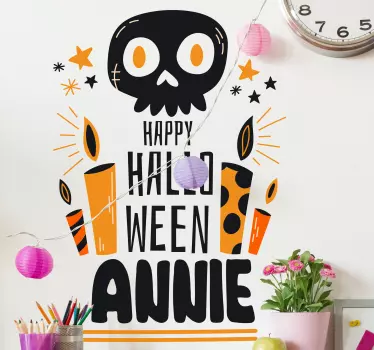 Halloween sticker skull halloween festivity - TenStickers