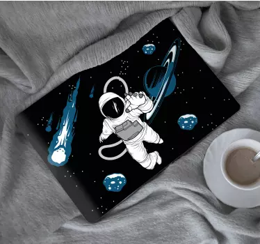 Hand drawn astronaut character laptop stickers - TenStickers