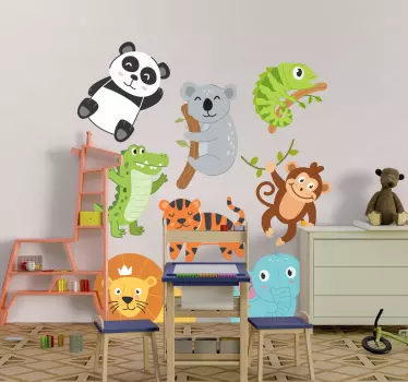 hand drawn autumn animals Kids Bedroom Wall Sticker - TenStickers