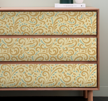 Hand drawn vintage floral pattern decals for furniture - TenStickers