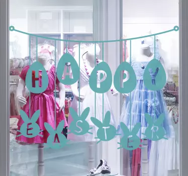 Hanging Happy Easter Sticker - TenStickers