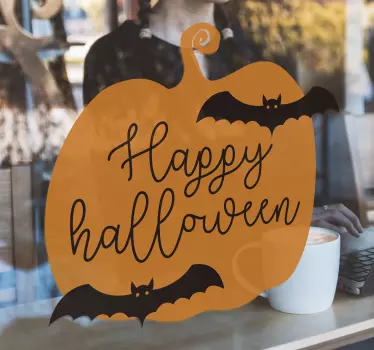 Happy Halloween pumpkin halloween sticker - TenStickers