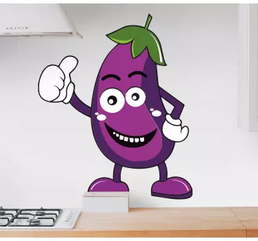 Happy purple vegetable cuisine wall sticker - TenStickers