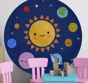 Happy Solar System space decal - TenStickers