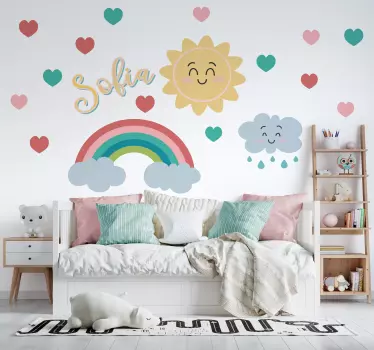 Happy sunrise illustration sticker - TenStickers