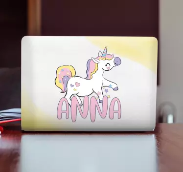 Custom happy unicorn laptop skin - TenStickers