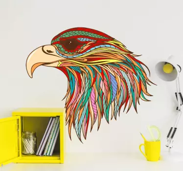 Head eagle feathers bird decal - TenStickers