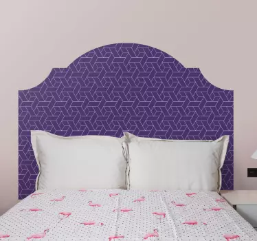 Headboard purple geometric headboard wall decal - TenStickers