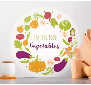 Healthy vegetables on a white background wallpaper sticker - TenStickers