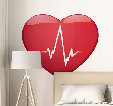 Heart wave  headboard wall sticker - TenStickers