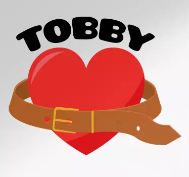 Heart with belt wall sticker - TenStickers