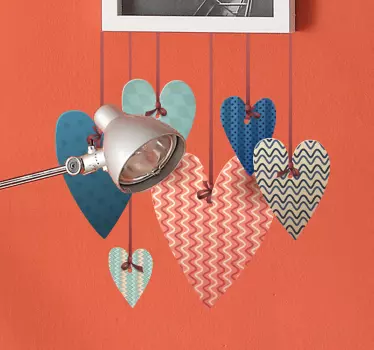 Hearts Hanging Wall Sticker - TenStickers