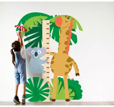 Height chart wall sticker jungle growth chart - TenStickers