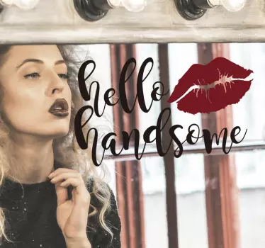 hello handsome text wall decal - TenStickers