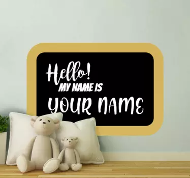 hello my name is with personalised name window decal - TenStickers