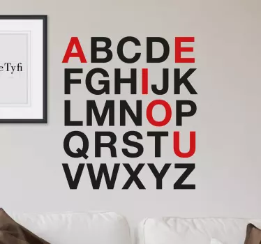 Helvetic alphabet text wall decal - TenStickers