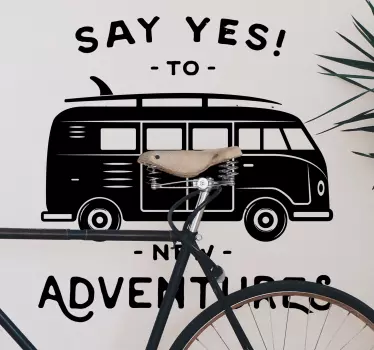 Hippie van car decal - TenStickers