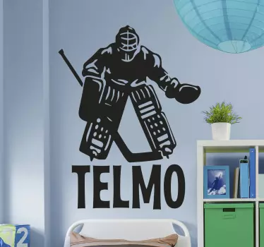 Hockey player with name Custom  decal - TenStickers