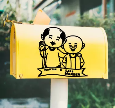 Home wall sticker cheerful character duo - TenStickers