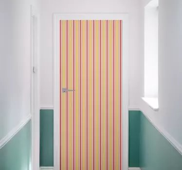 Horizontal striped design calid tones glass door sticker - TenStickers