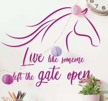 Horse Gate motivational sticker - TenStickers