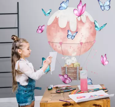 Hot Air Balloon Adventure nursery rhyme wall sticker - TenStickers