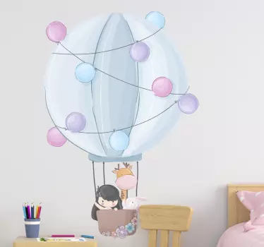 Hot air balloons  illustration wall art - TenStickers