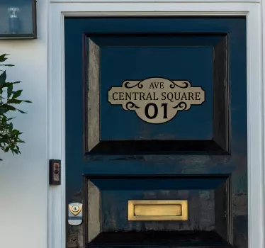 House Number vinyl door stickers - TenStickers