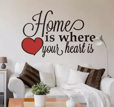 House where the heart home text wall decal - TenStickers