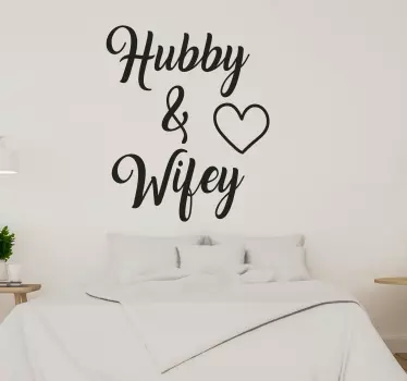 Hubby and Wifey Husband and Wife bridal stickers - TenStickers