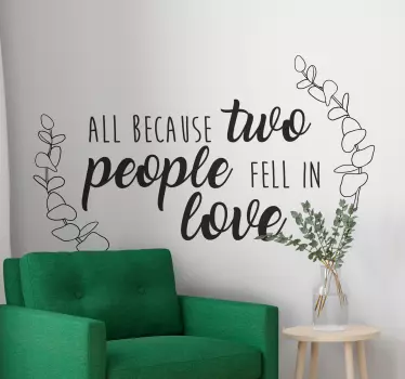 Husband and Wife bridal love note decal - TenStickers