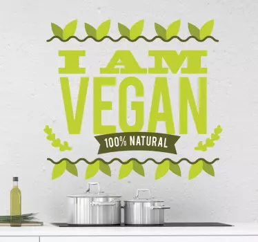 I am Vegan Kitchen Wall Art - TenStickers