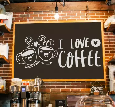 I love coffee drink wall decal - TenStickers