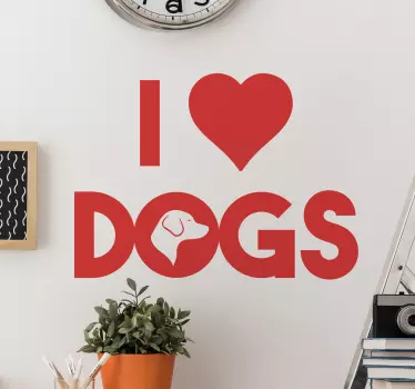 I Love Dogs Wall Sticker - TenStickers