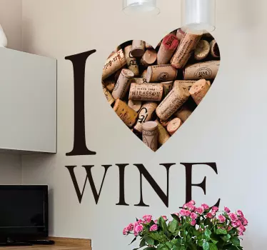 I love wine drink wall sticker - TenStickers