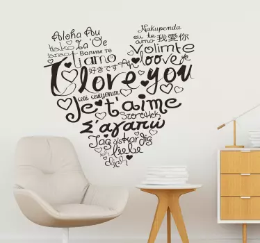 I Love You Languages Wall Sticker - TenStickers