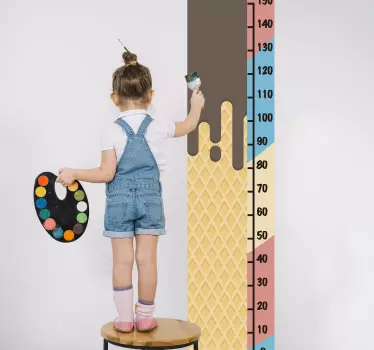 Ice cream meter height chart decal - TenStickers
